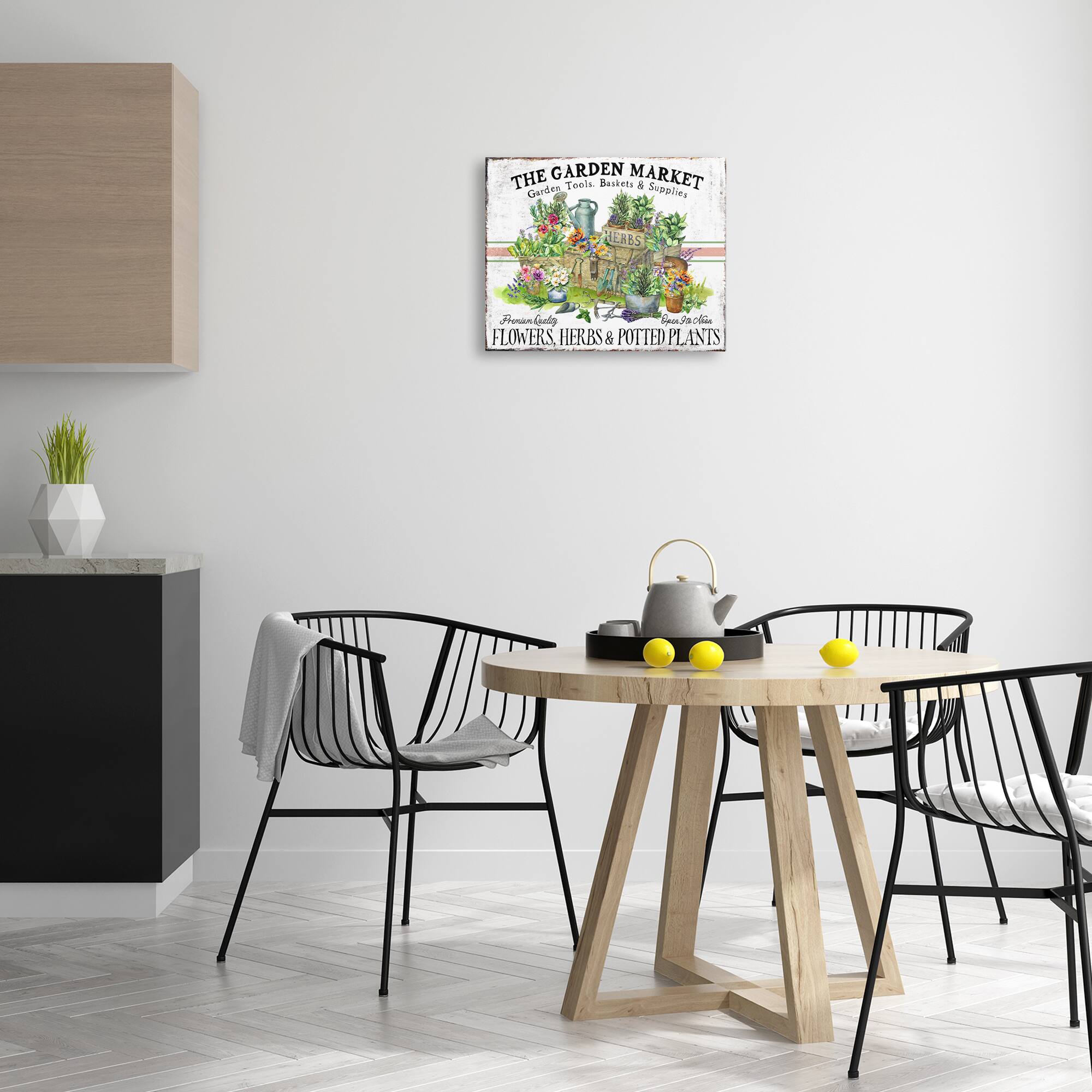Stupell Industries Garden Market Bistro Stripe Canvas Wall Art